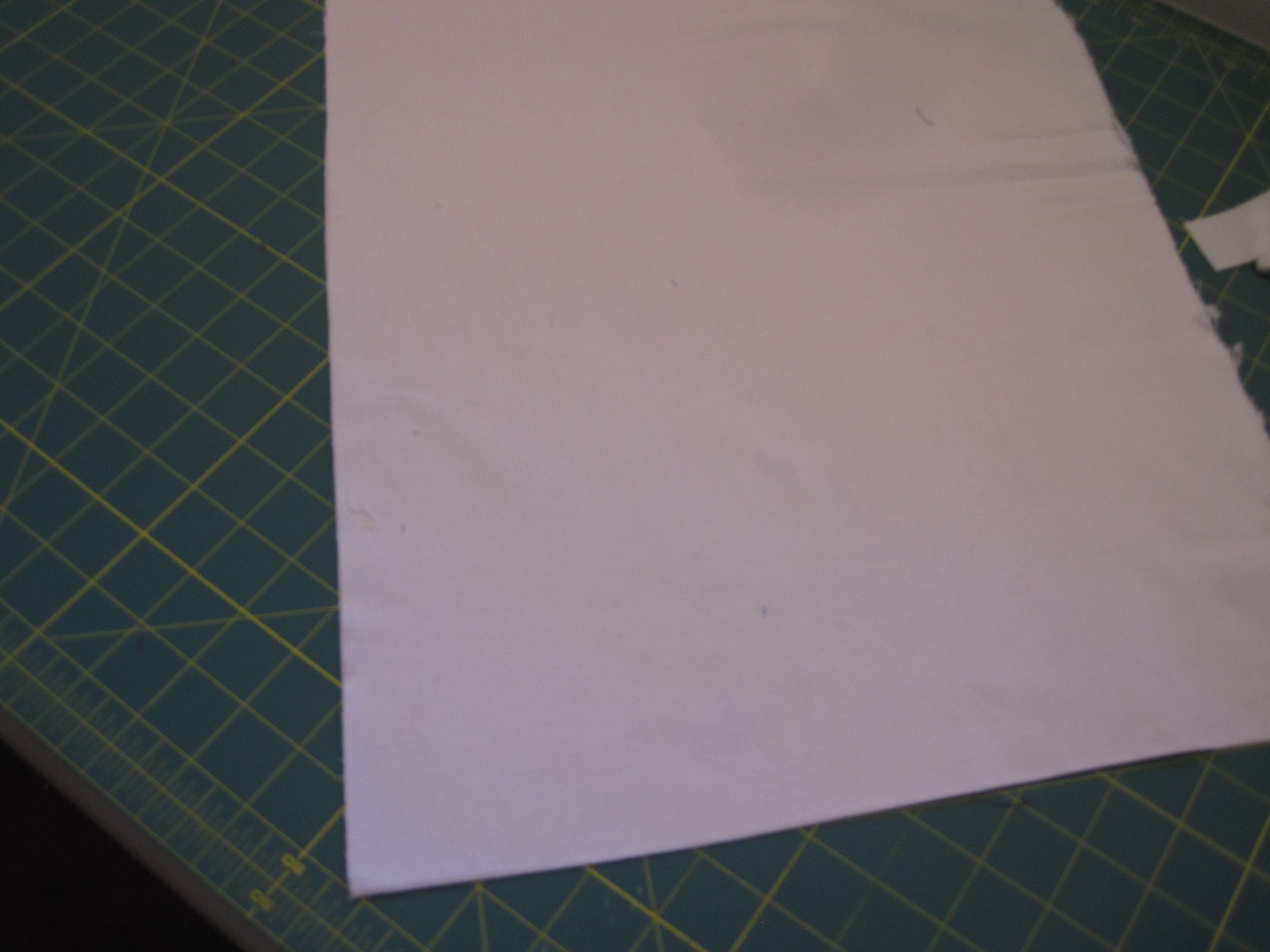 To cut fabric using the grid on the mat as a guide, I first iron the fabric folded in half--just like it came off the bolt.  I do not fold the fabric again. Having only two layers of fabric to gut,gives me much greater control.