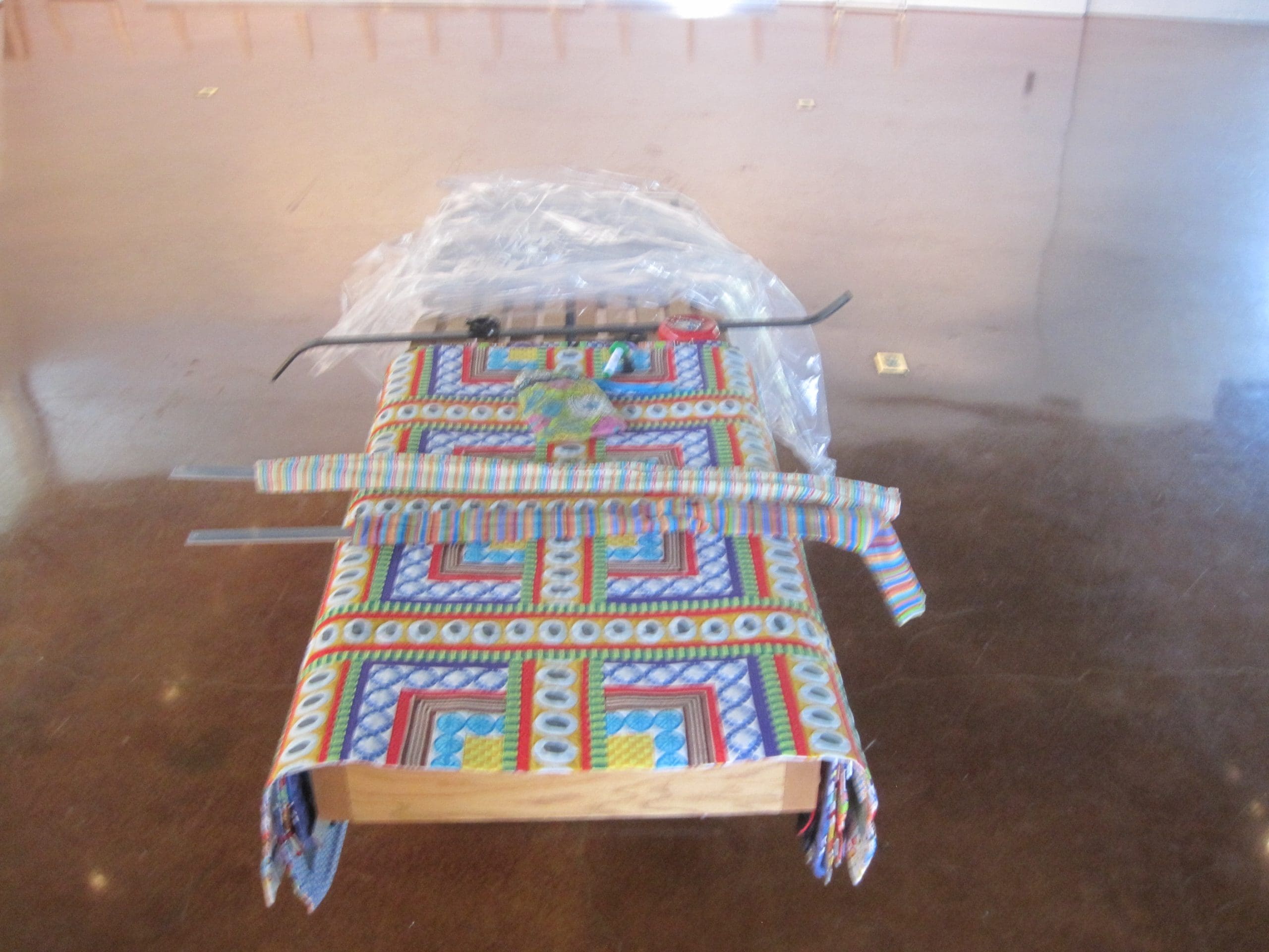 I had two bottom hanging sleeves to attach and then I needed to iron and straighten everything. 