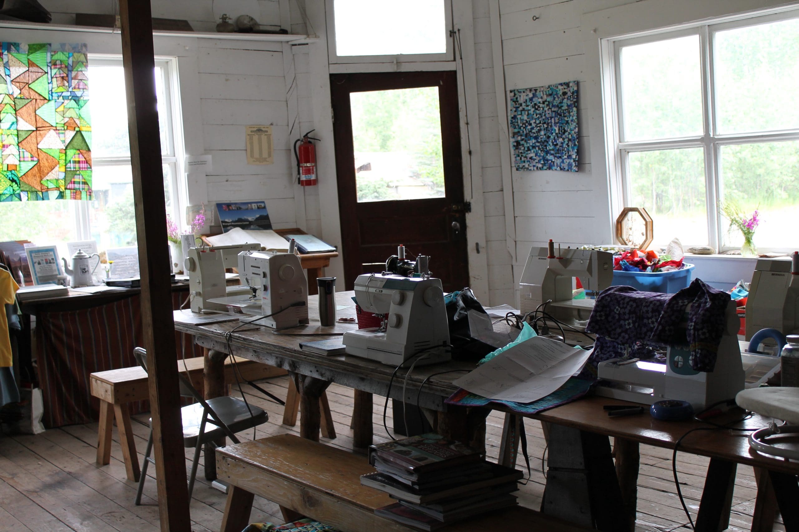 The Great Room at the Hardware Store waiting for the Stitchers to arrive.